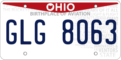 OH license plate GLG8063