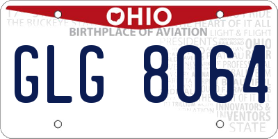 OH license plate GLG8064