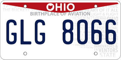 OH license plate GLG8066