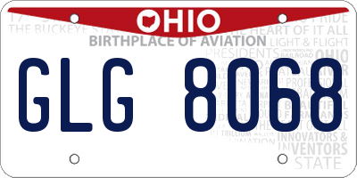 OH license plate GLG8068
