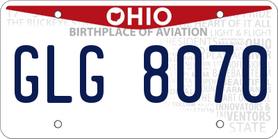 OH license plate GLG8070