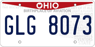 OH license plate GLG8073