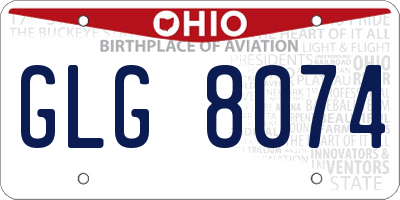 OH license plate GLG8074