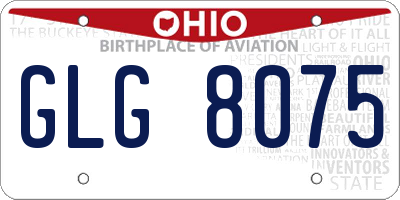 OH license plate GLG8075