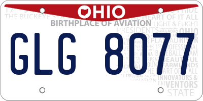 OH license plate GLG8077