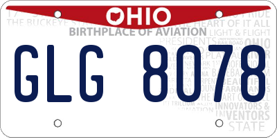OH license plate GLG8078
