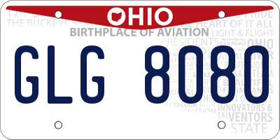 OH license plate GLG8080