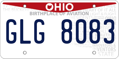 OH license plate GLG8083