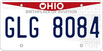 OH license plate GLG8084