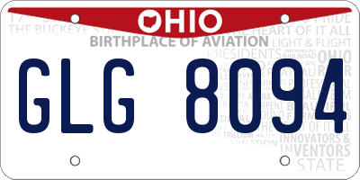 OH license plate GLG8094