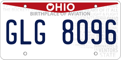 OH license plate GLG8096