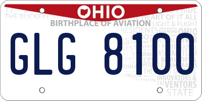 OH license plate GLG8100