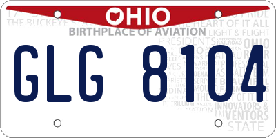 OH license plate GLG8104