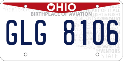 OH license plate GLG8106
