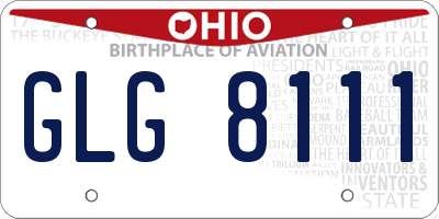 OH license plate GLG8111