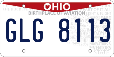 OH license plate GLG8113