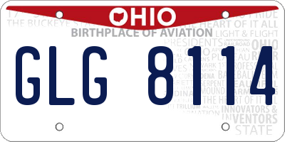 OH license plate GLG8114