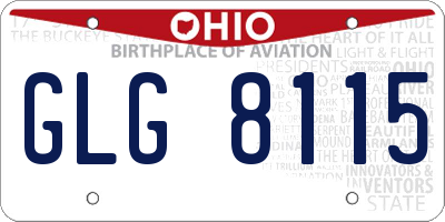 OH license plate GLG8115