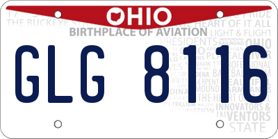 OH license plate GLG8116