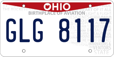 OH license plate GLG8117