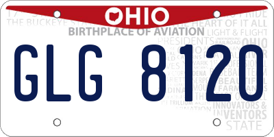 OH license plate GLG8120