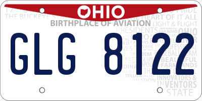 OH license plate GLG8122