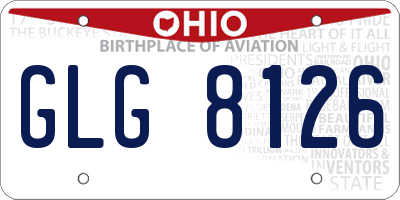 OH license plate GLG8126