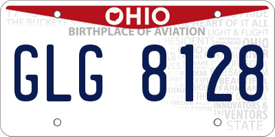 OH license plate GLG8128