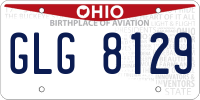OH license plate GLG8129