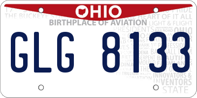 OH license plate GLG8133