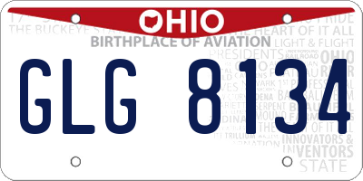 OH license plate GLG8134