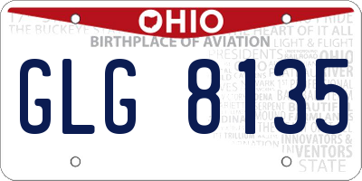 OH license plate GLG8135