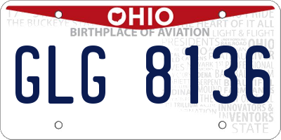 OH license plate GLG8136
