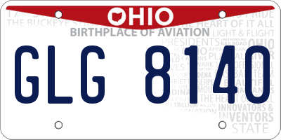 OH license plate GLG8140