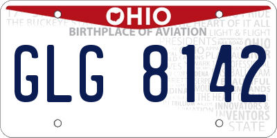 OH license plate GLG8142