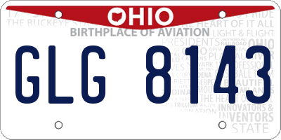 OH license plate GLG8143