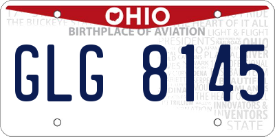 OH license plate GLG8145