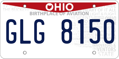 OH license plate GLG8150