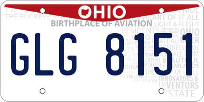 OH license plate GLG8151