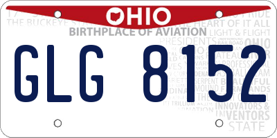 OH license plate GLG8152