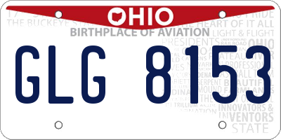 OH license plate GLG8153