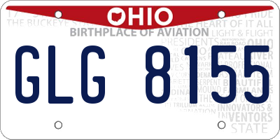 OH license plate GLG8155