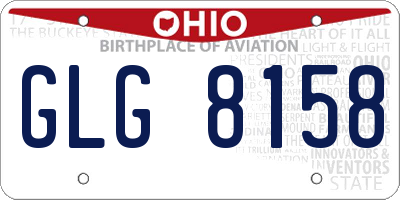 OH license plate GLG8158