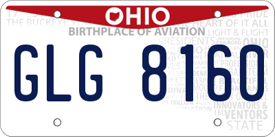 OH license plate GLG8160