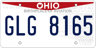 OH license plate GLG8165