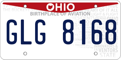OH license plate GLG8168