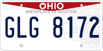 OH license plate GLG8172