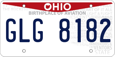 OH license plate GLG8182