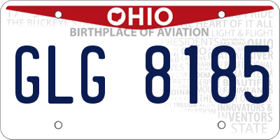 OH license plate GLG8185