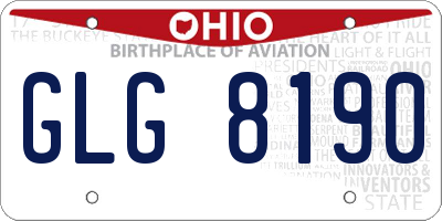 OH license plate GLG8190